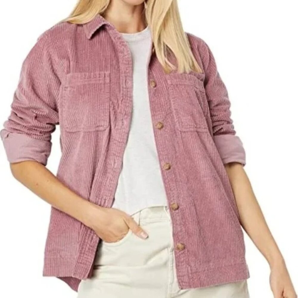 LL.Bean Women's Comfort Corduroy Relaxed Shirt Size S Adobe Rose